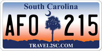 SC license plate AFO215