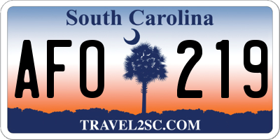 SC license plate AFO219