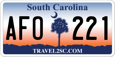 SC license plate AFO221