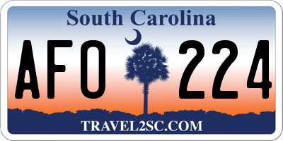 SC license plate AFO224