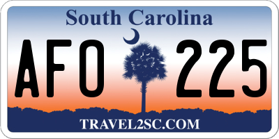 SC license plate AFO225