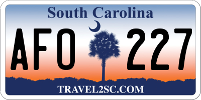 SC license plate AFO227