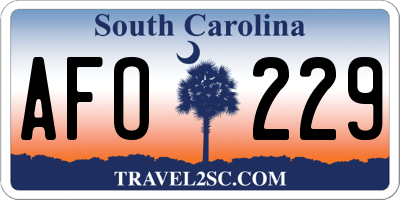 SC license plate AFO229