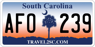 SC license plate AFO239