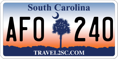 SC license plate AFO240