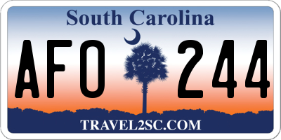 SC license plate AFO244