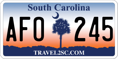 SC license plate AFO245