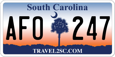 SC license plate AFO247