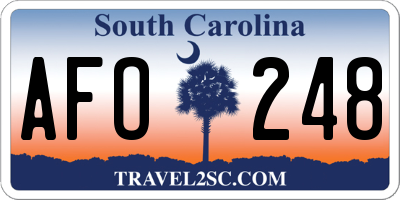 SC license plate AFO248