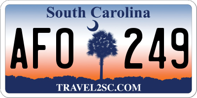 SC license plate AFO249
