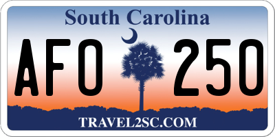 SC license plate AFO250