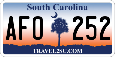 SC license plate AFO252