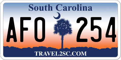 SC license plate AFO254