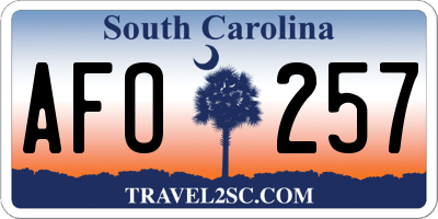 SC license plate AFO257