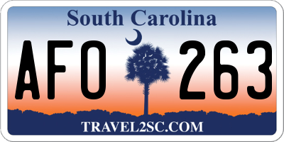 SC license plate AFO263