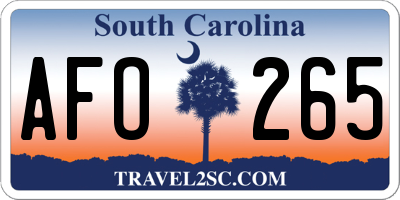 SC license plate AFO265