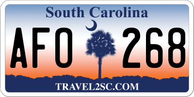 SC license plate AFO268
