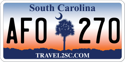SC license plate AFO270