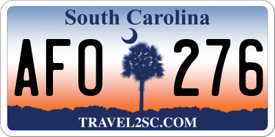 SC license plate AFO276