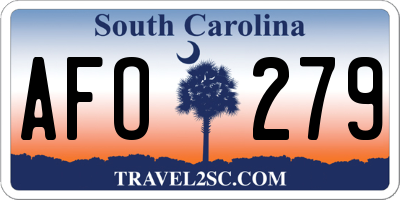 SC license plate AFO279