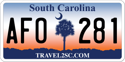 SC license plate AFO281