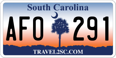 SC license plate AFO291