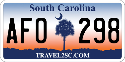 SC license plate AFO298