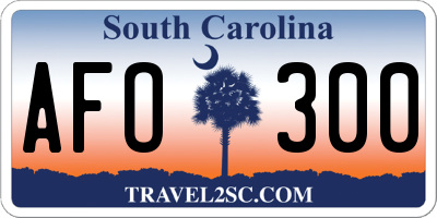 SC license plate AFO300