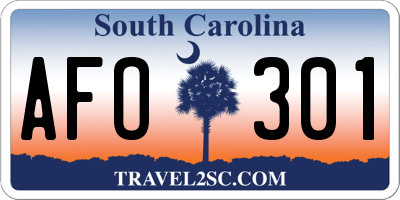 SC license plate AFO301