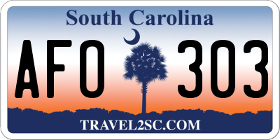 SC license plate AFO303