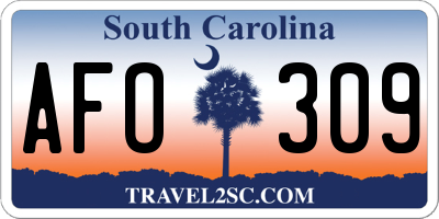 SC license plate AFO309
