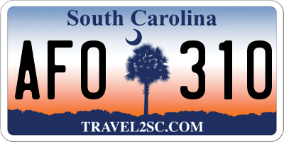 SC license plate AFO310
