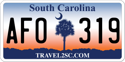 SC license plate AFO319