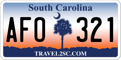 SC license plate AFO321