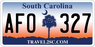SC license plate AFO327