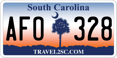 SC license plate AFO328