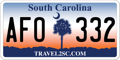 SC license plate AFO332