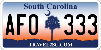 SC license plate AFO333