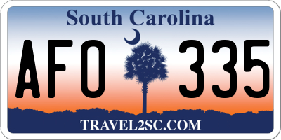SC license plate AFO335