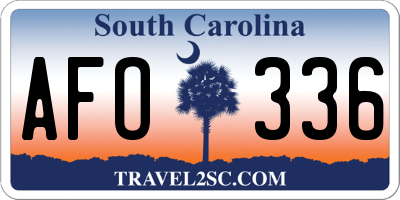 SC license plate AFO336