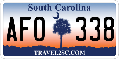 SC license plate AFO338