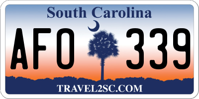 SC license plate AFO339