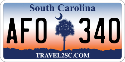 SC license plate AFO340
