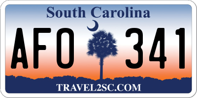 SC license plate AFO341