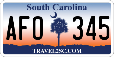 SC license plate AFO345