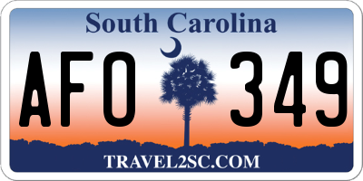 SC license plate AFO349