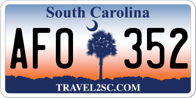 SC license plate AFO352
