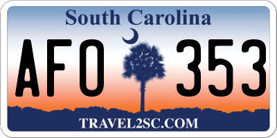 SC license plate AFO353
