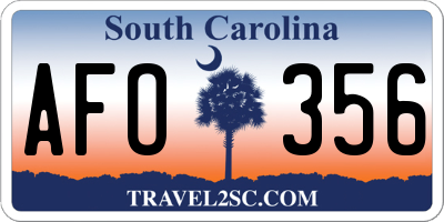 SC license plate AFO356