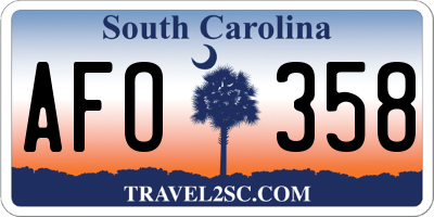SC license plate AFO358